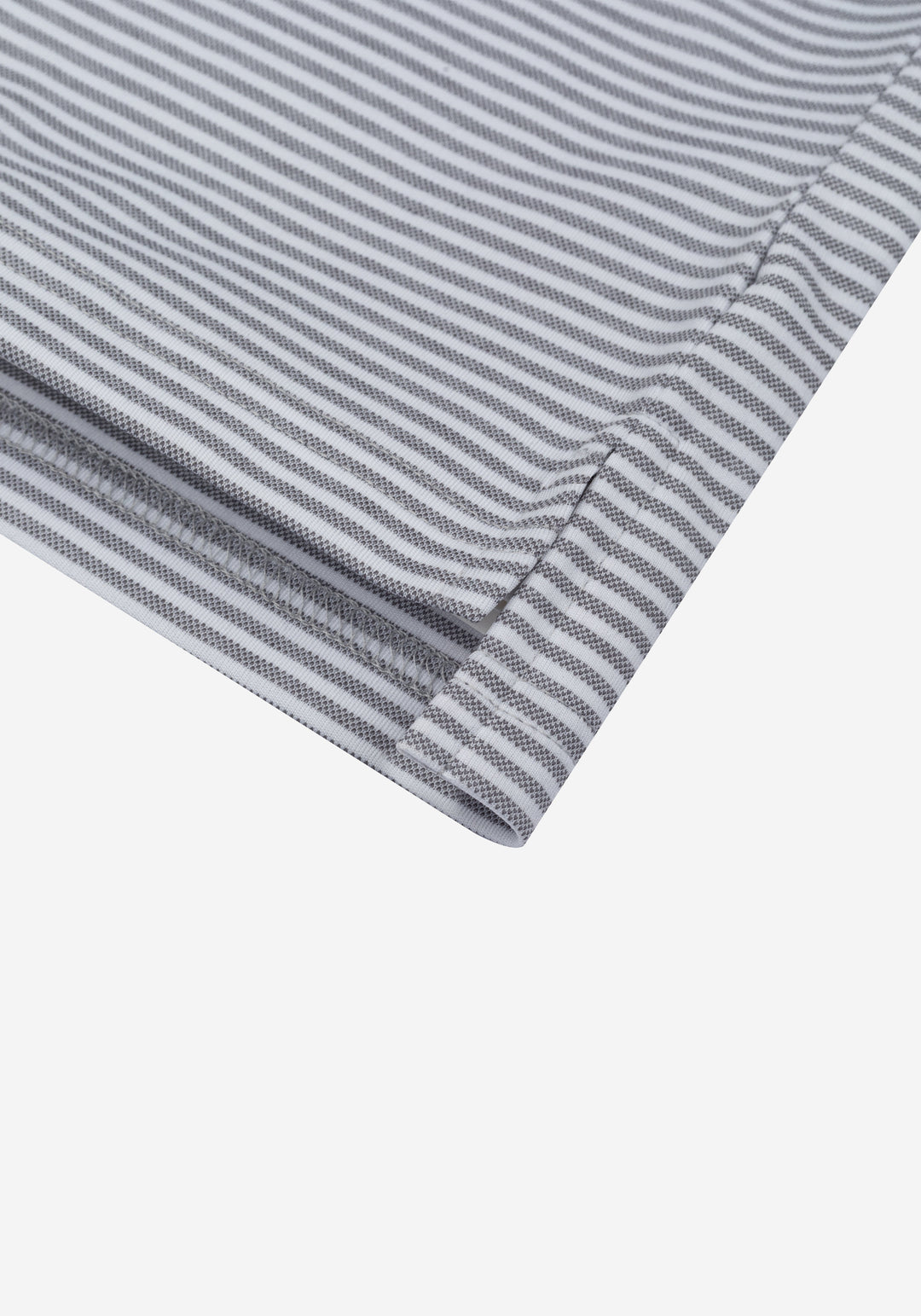 Steel Grey Stripe Cotton Polo Shirt