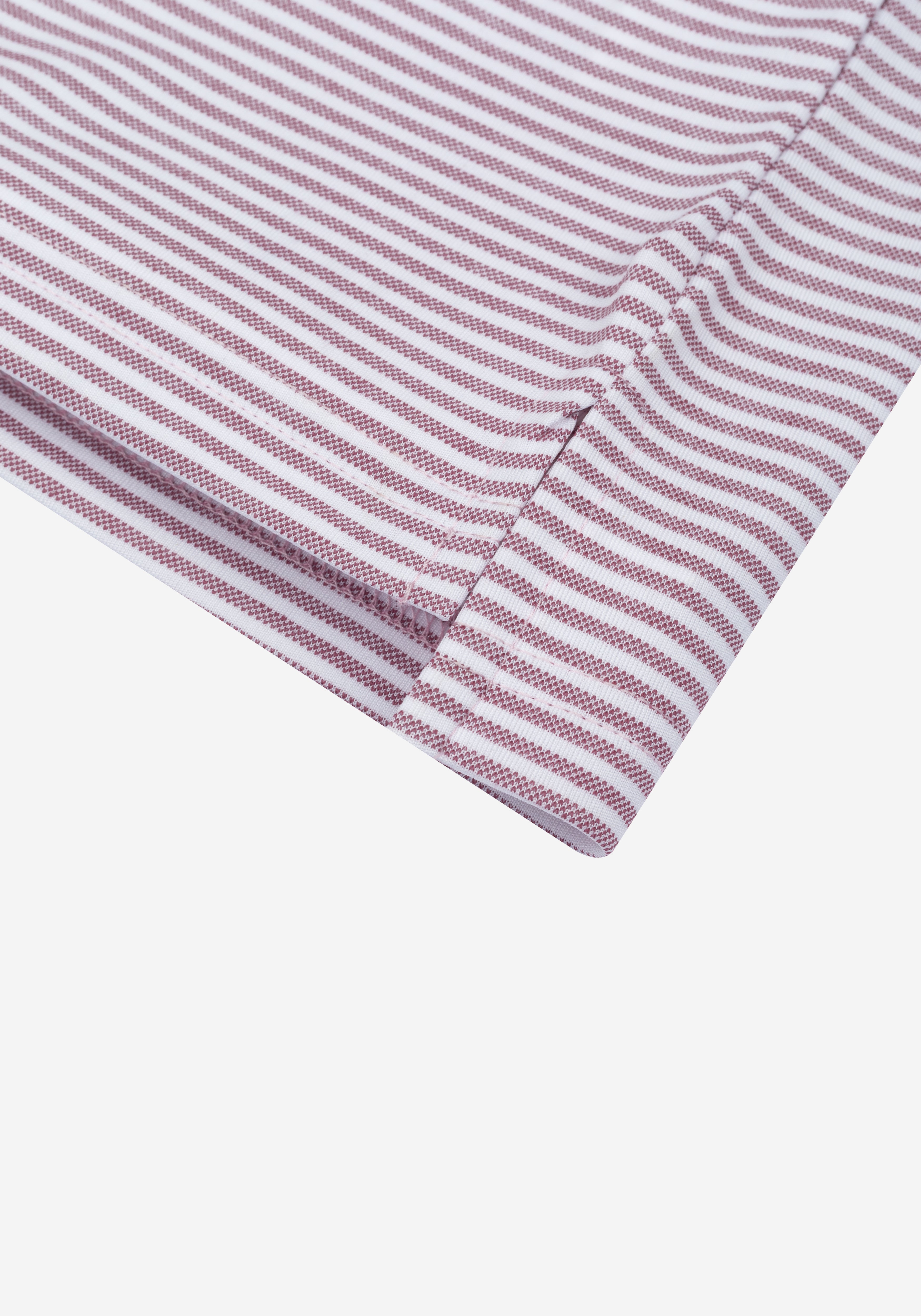 Burnt Rose Stripe Cotton Polo Shirt