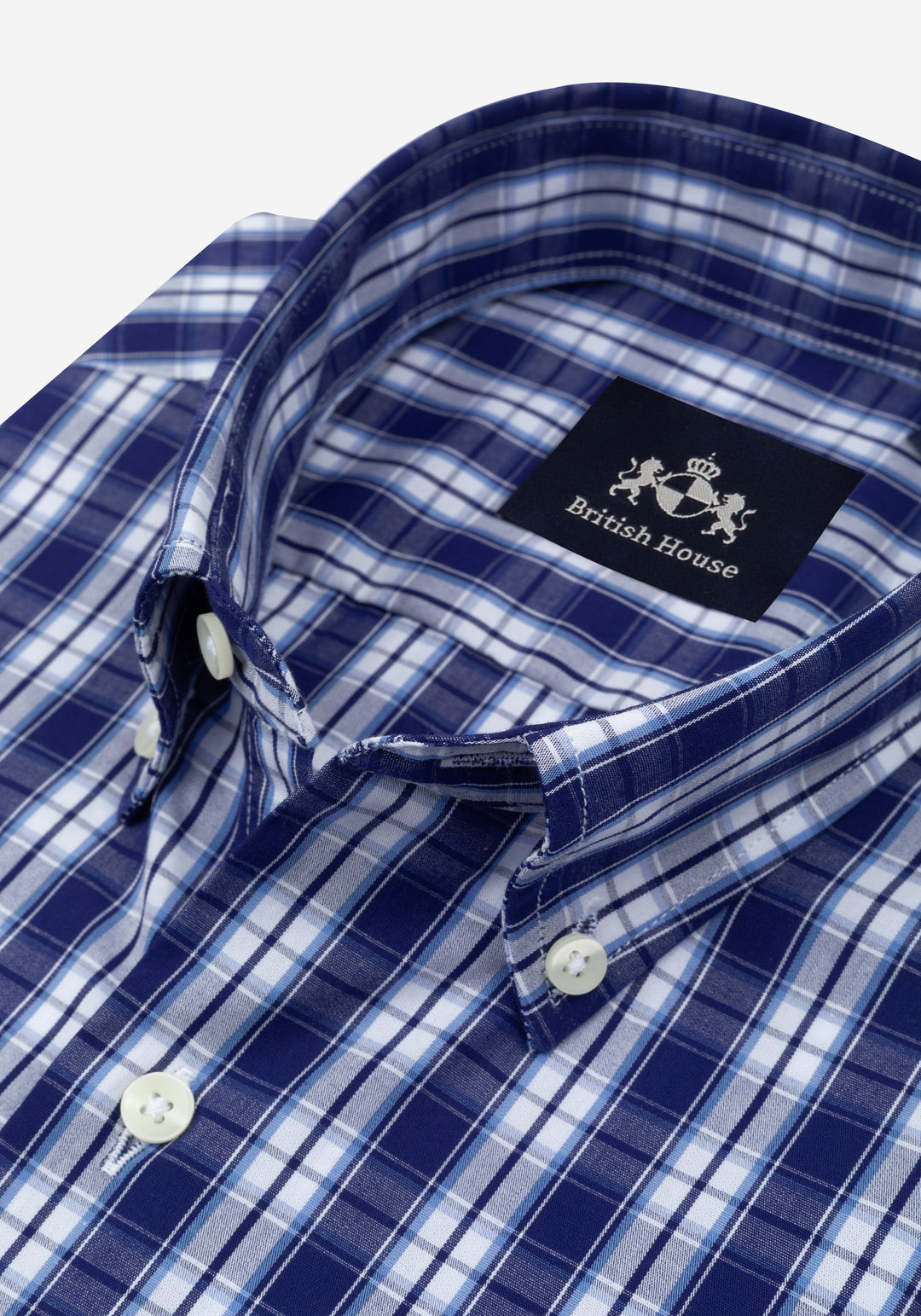 Midnight Navy Checked Poplin Shirt