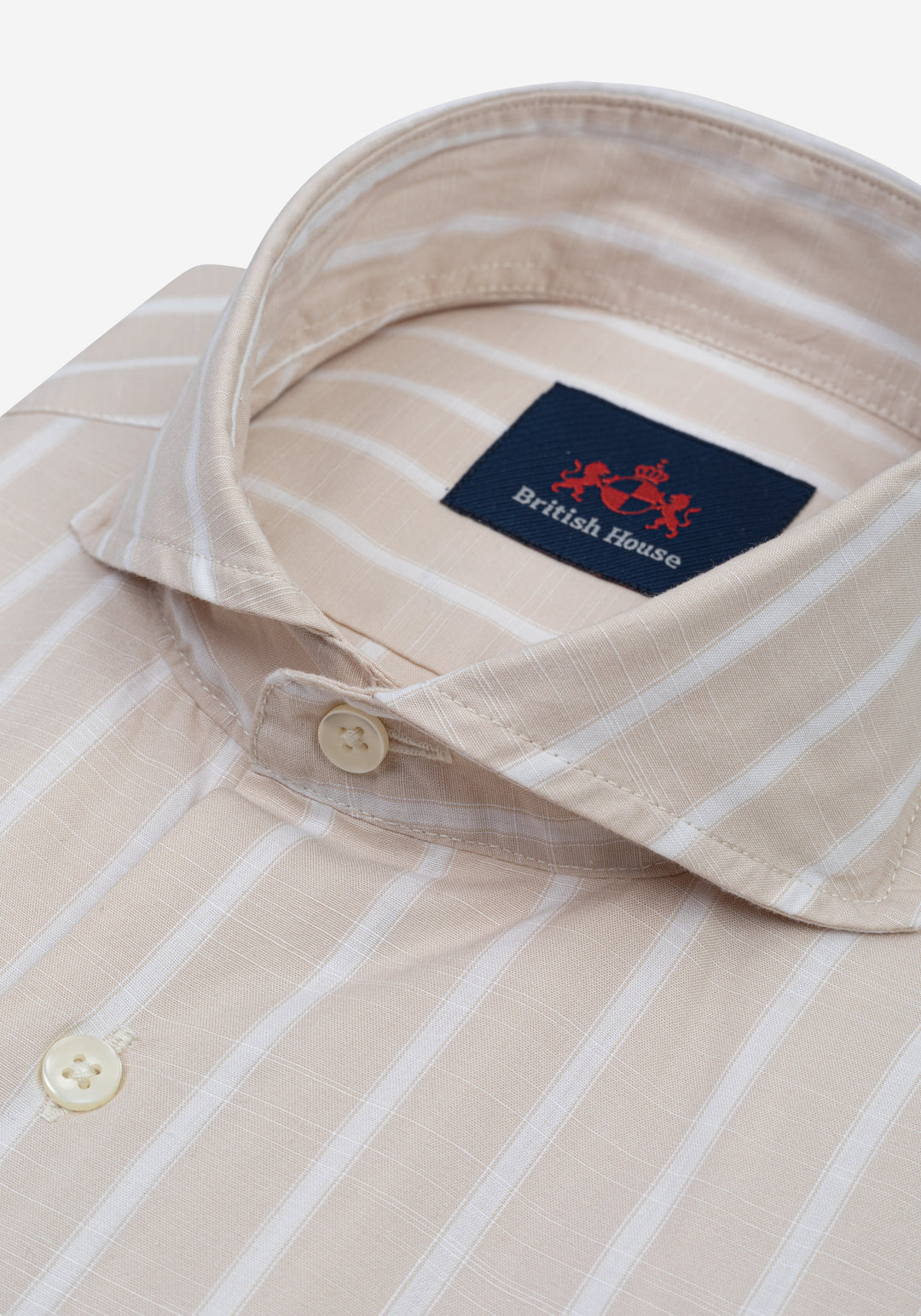Dune Beige Stripe Washed Signature Chambray Shirt