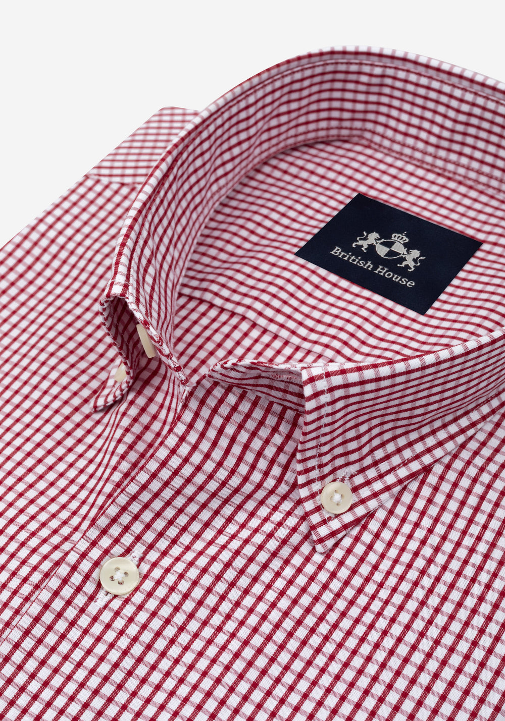 Garnet Red Checked Poplin Shirt