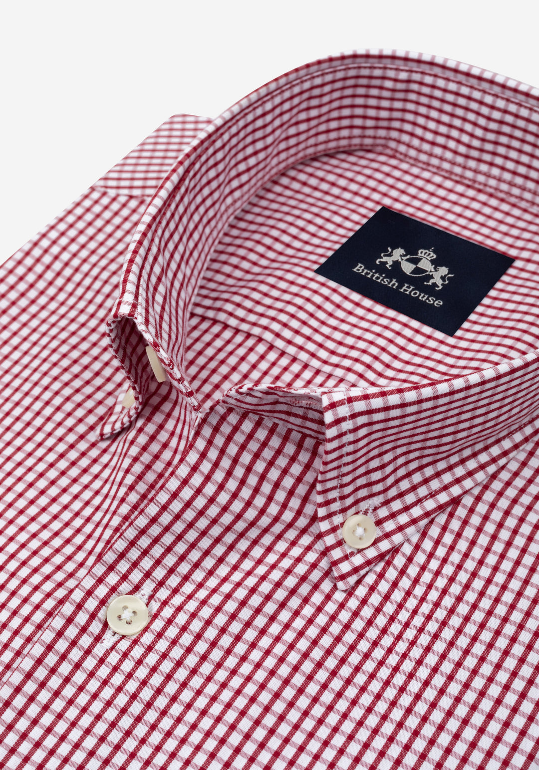Garnet Red Checked Poplin Shirt
