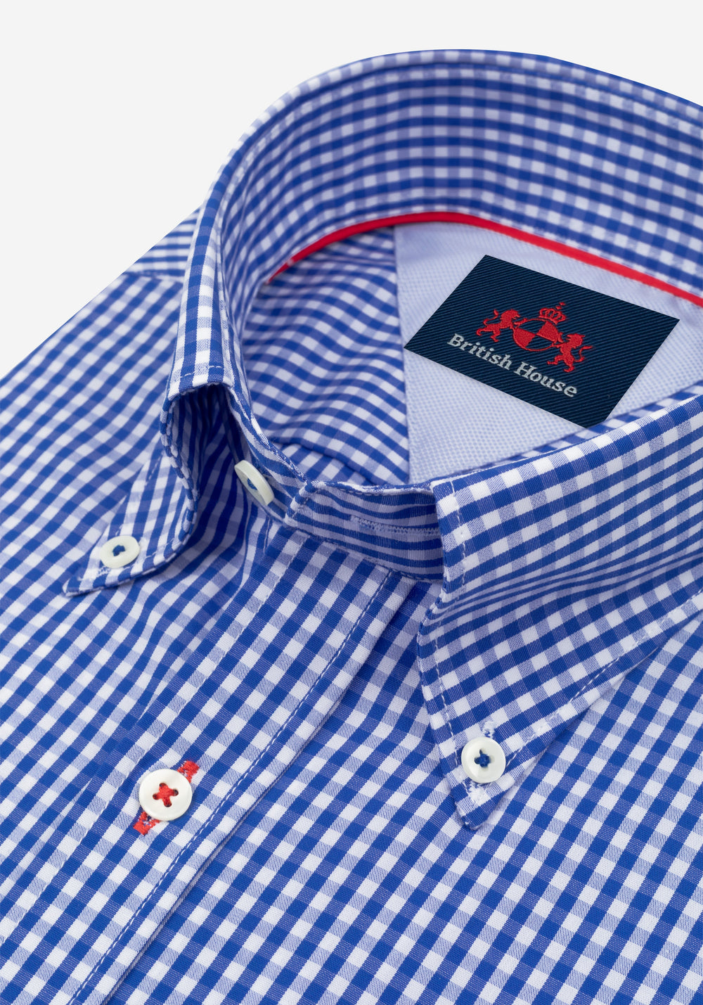 Pure Blue Checked Poplin Shirt