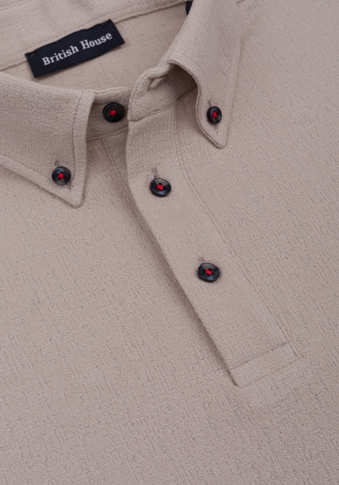 Earthstone Beige Jacquard Polo Shirt