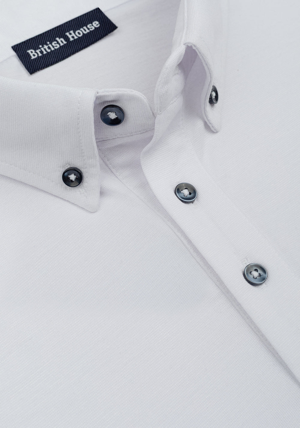 Swan White Soft Knit Polo Shirt