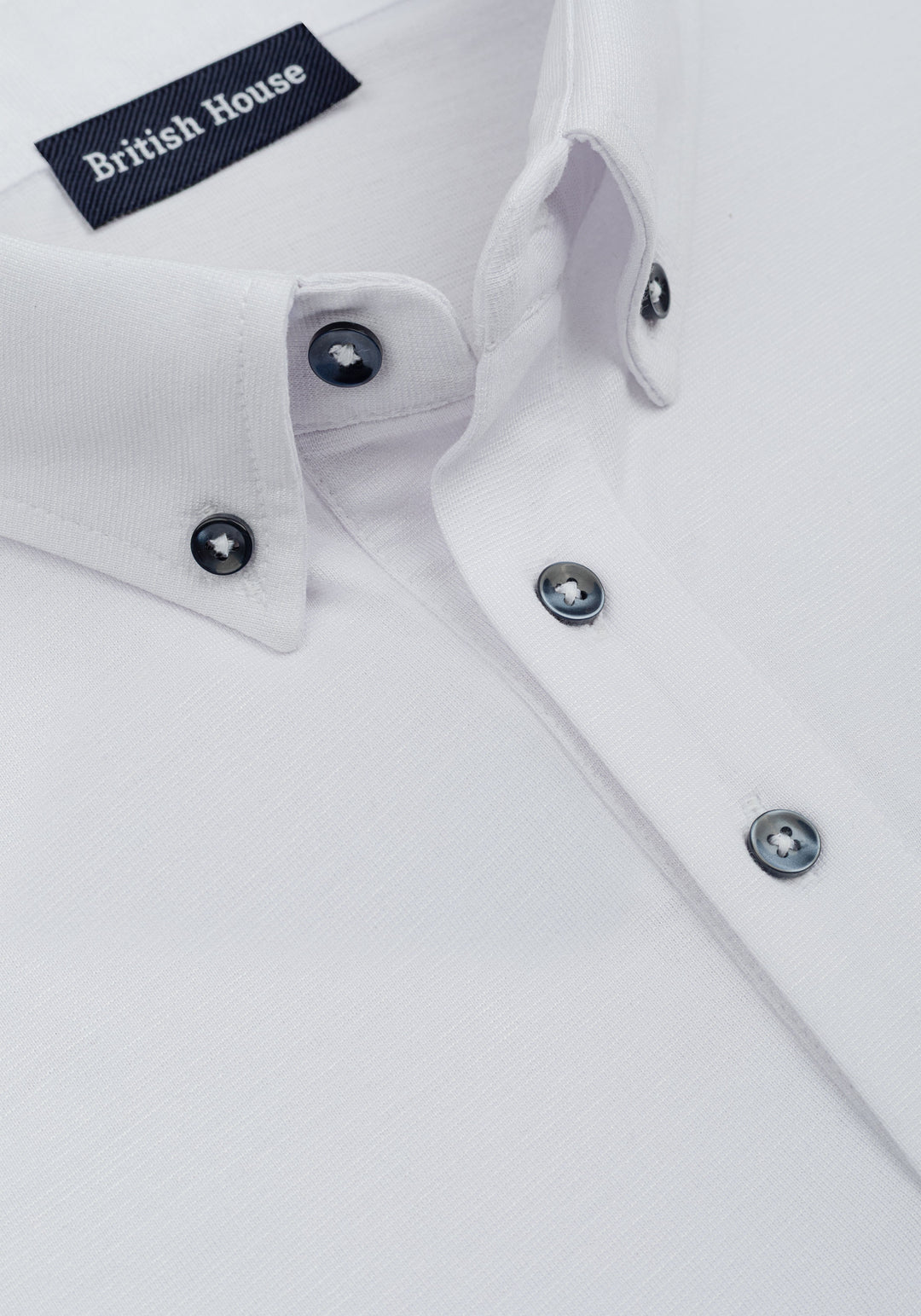Swan White Soft Knit Polo Shirt