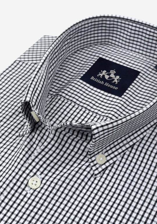 Jet Black Checked Poplin Shirt