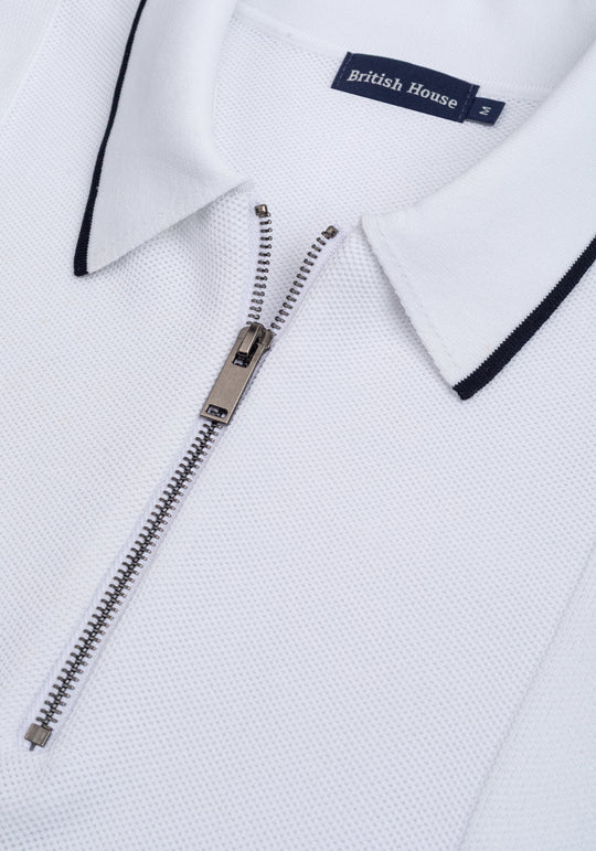 Halo White Polyamide Knitted Polo Shirt