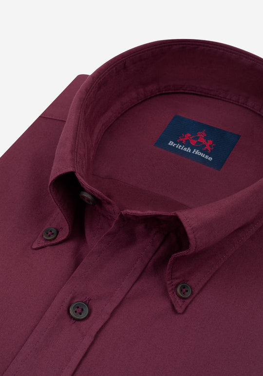 Mulberry Red Piece-Dyed Shirt