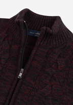 Rustic Burgundy Braided Zipped Pullover