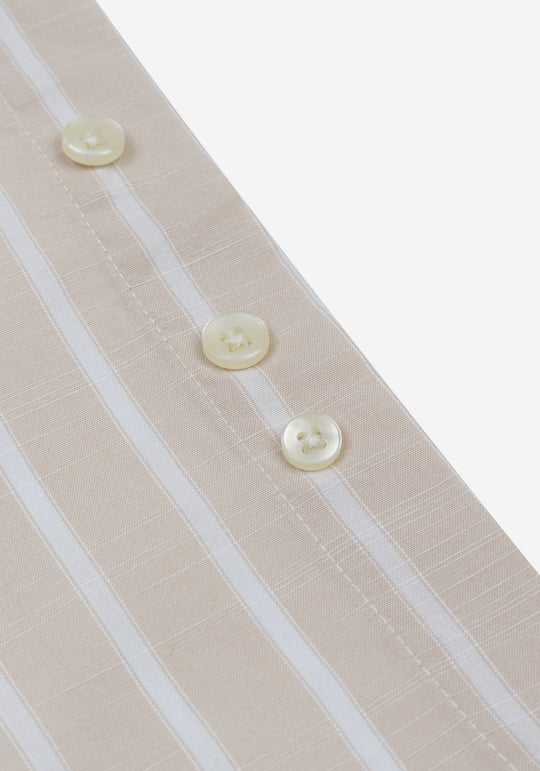 Dune Beige Stripe Washed Signature Chambray Shirt