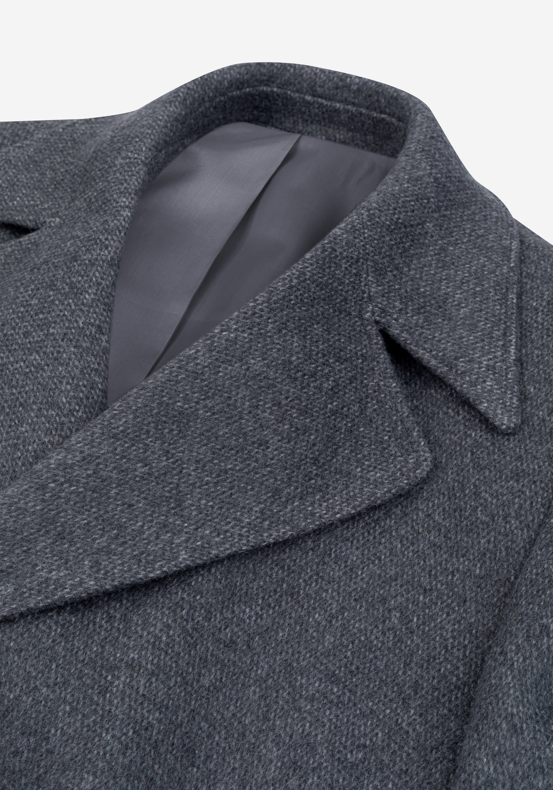 Ice Grey Double-Breasted Poly Coat