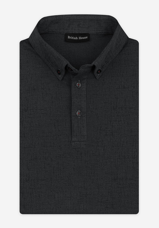 Evergreen Black Jacquard Polo Shirt