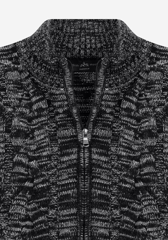 Lunar Grey Braided Zipped Pullover