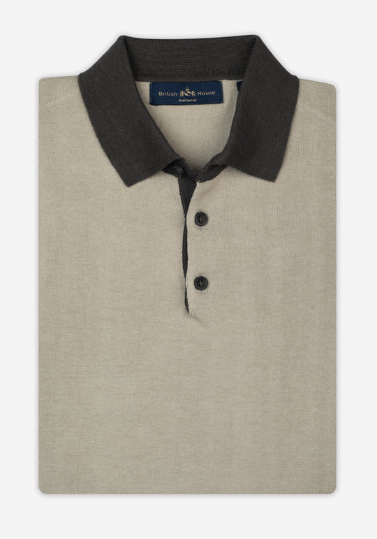 Royal Beige Knitted Polo Shirt