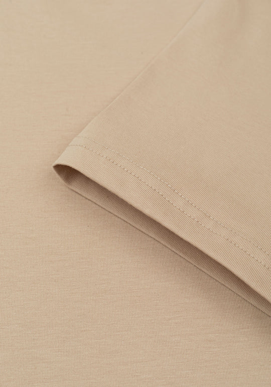 True Beige Cotton Undershirt - Short Sleeve