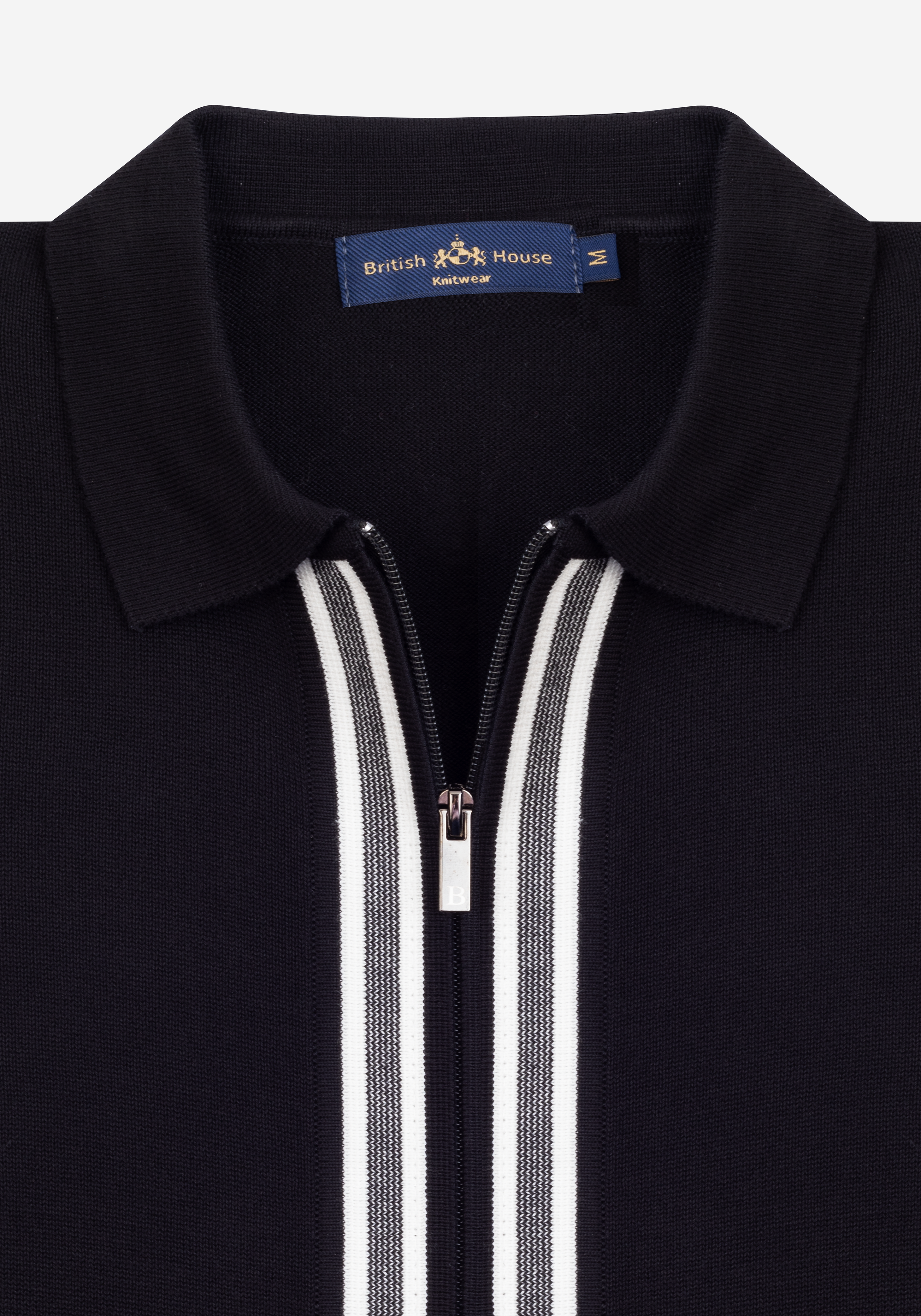 Stellar Black Zip Cotton Pullover