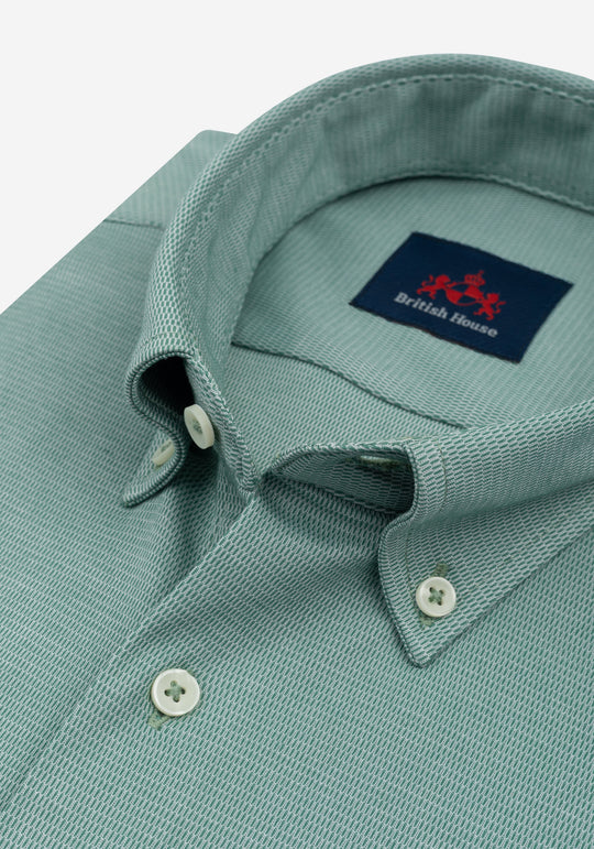 Mist Green Knitted 4-Way Stretch Shirt