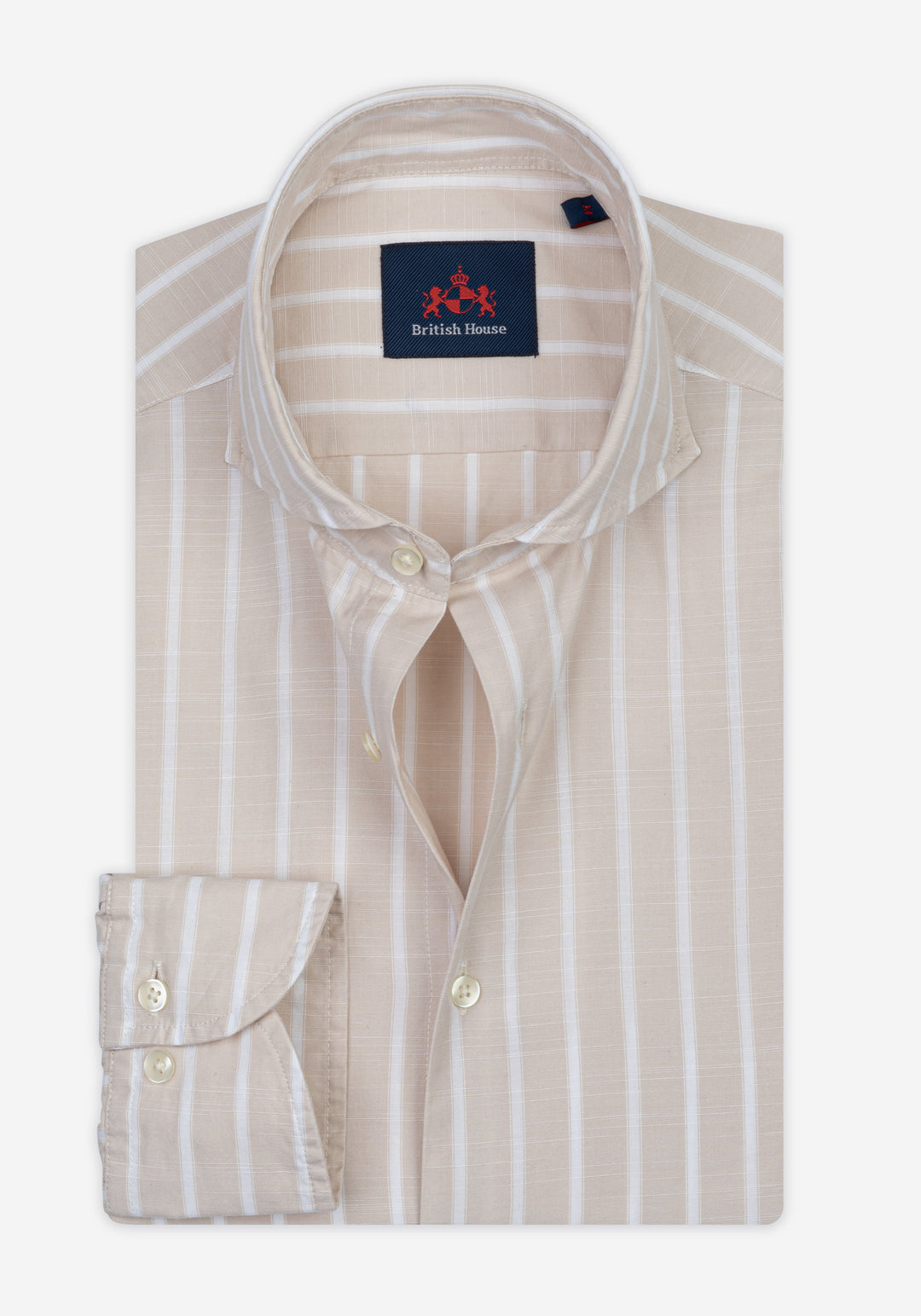 Dune Beige Stripe Washed Signature Chambray Shirt