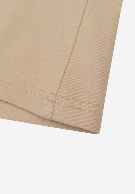 True Beige Cotton Undershirt - Short Sleeve