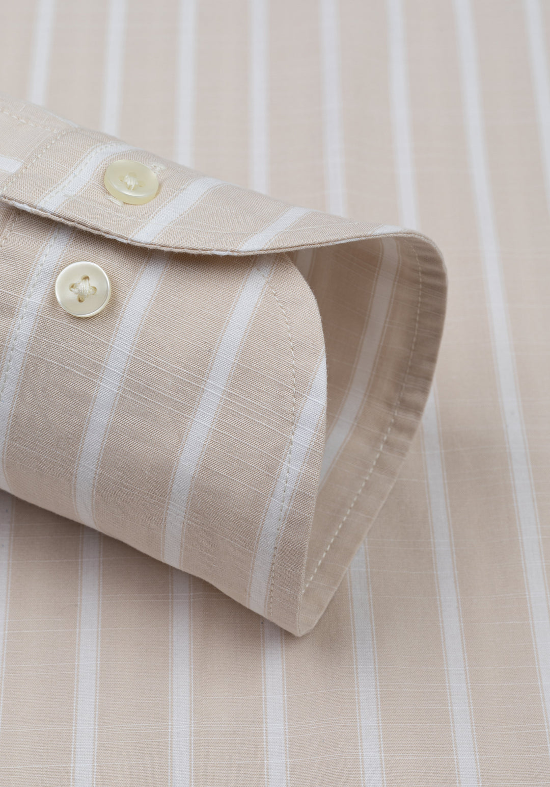 Dune Beige Stripe Washed Signature Chambray Shirt