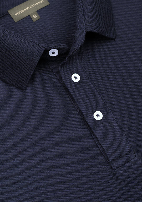 Midnight Navy Cotton Polo Shirt