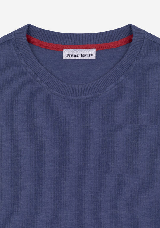 Slate Blue Cotton Sweatshirt