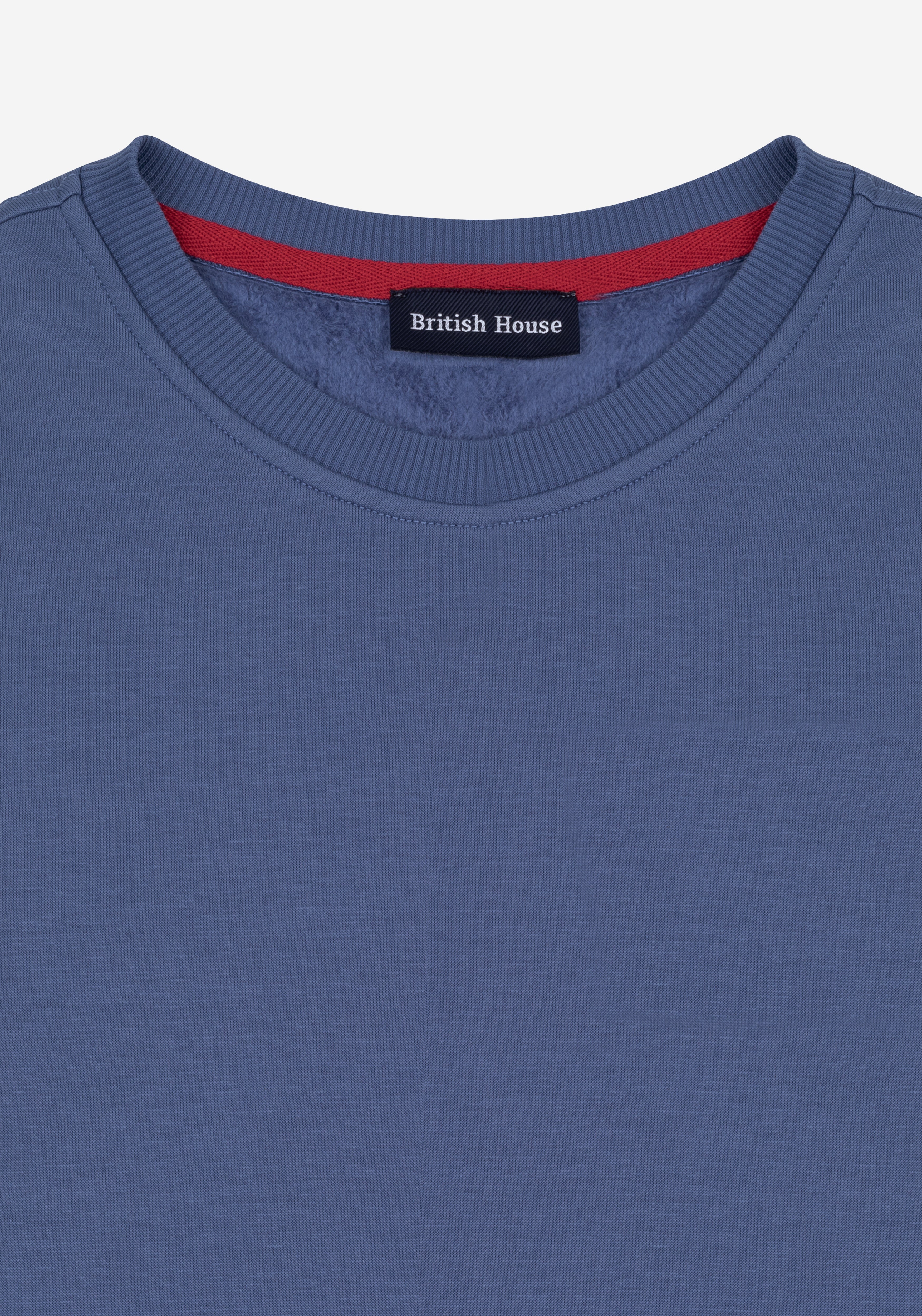 Faded Blue Faux-Fur Sweatshirt