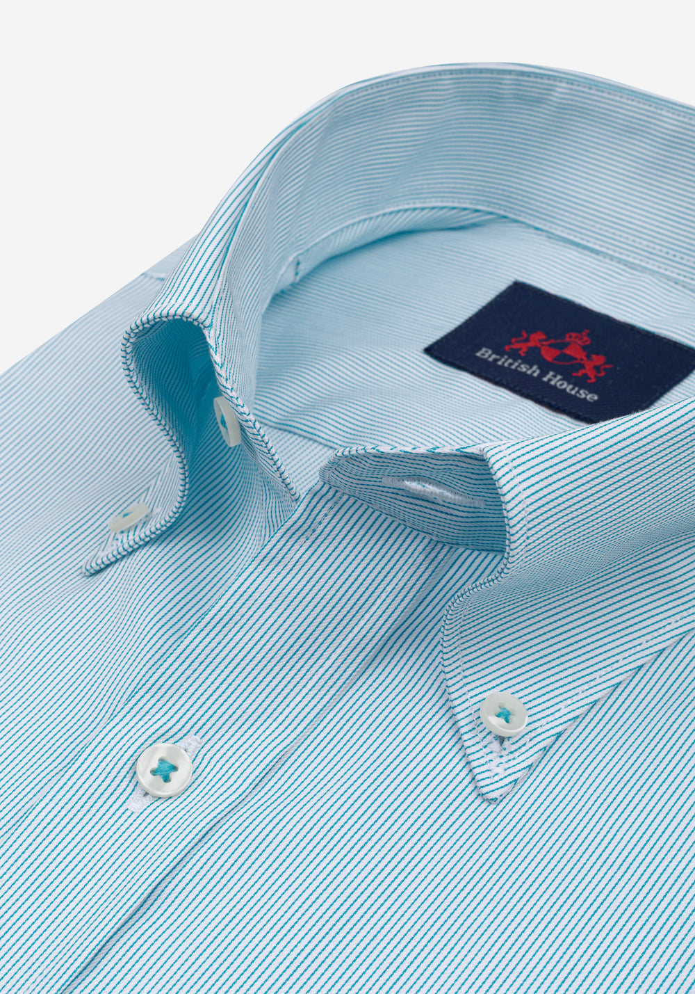 Arctic Turquoise Stripe Signature Twill Shirt