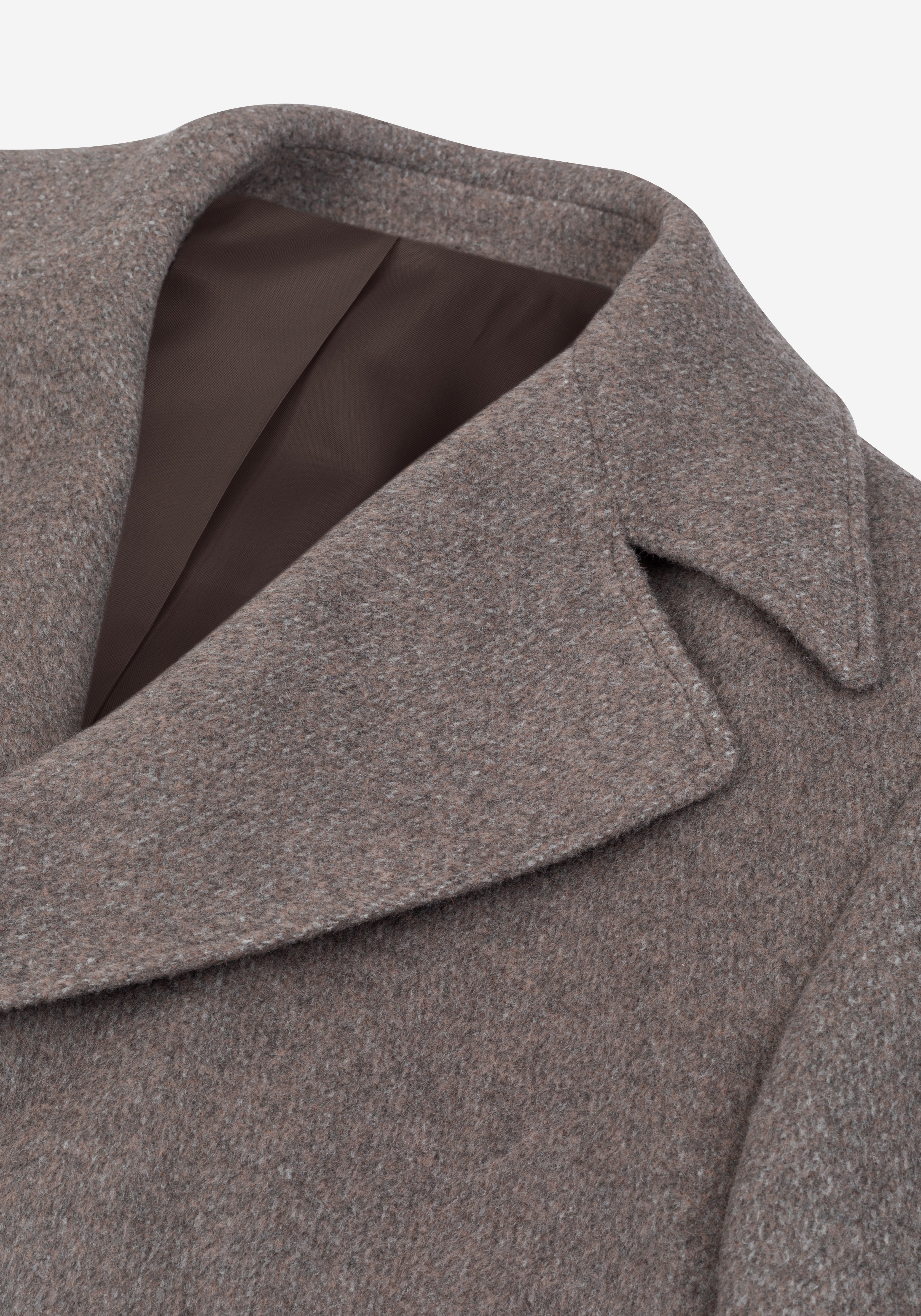 Savanna Beige Double-Breasted Poly Coat