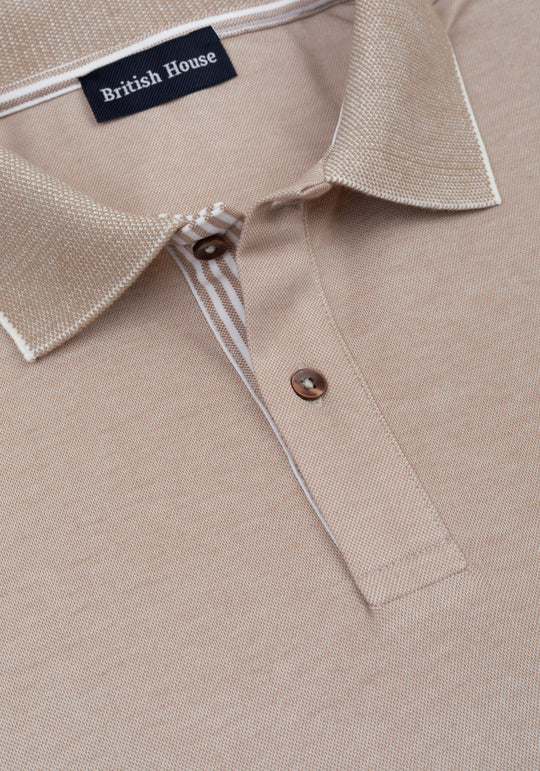 Dune Beige Cotton Polo Shirt