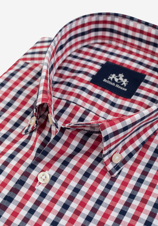 Currant Red Checked Oxford Shirt