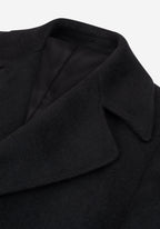 Shadow Black Double-Breasted Poly Coat