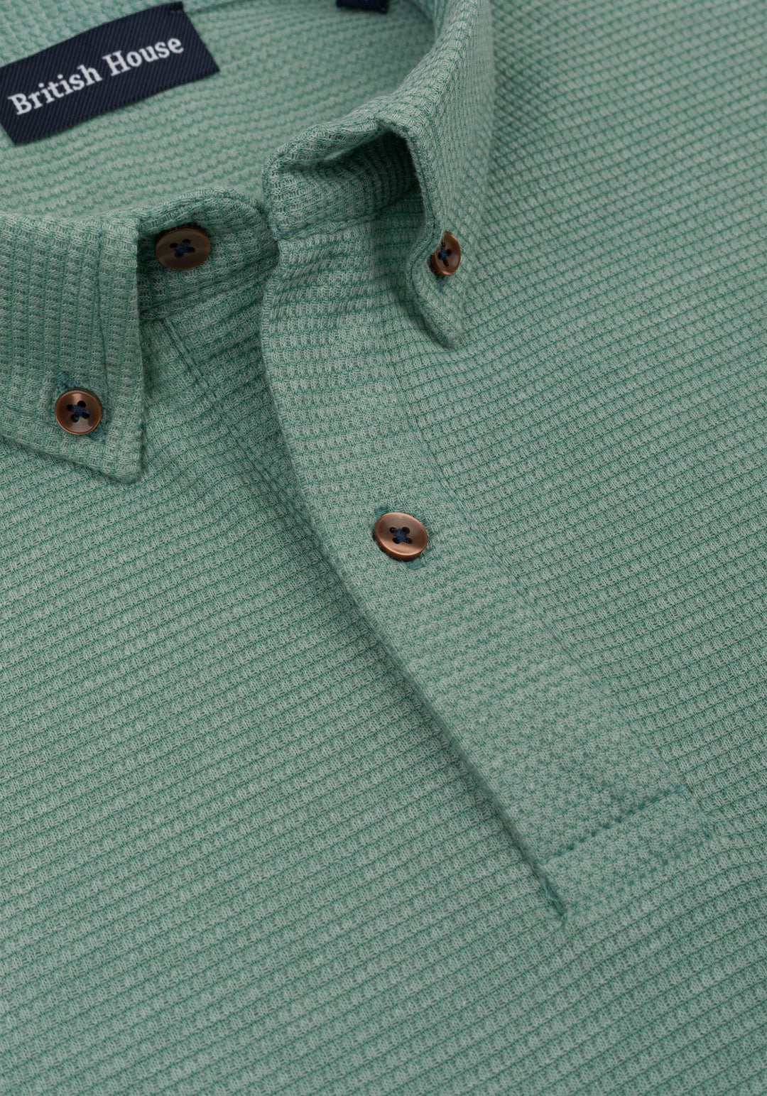 Vintage Mint Waffle Polo Shirt