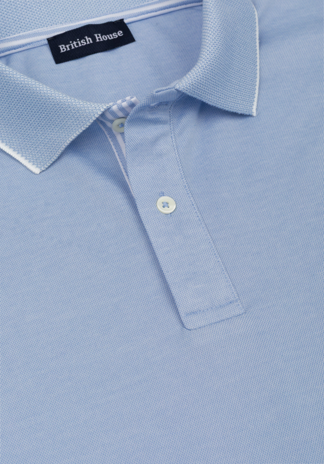 Powder Blue Cotton Polo Shirt