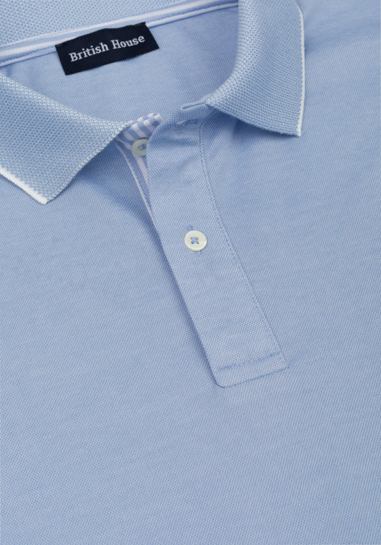 Powder Blue Cotton Polo Shirt