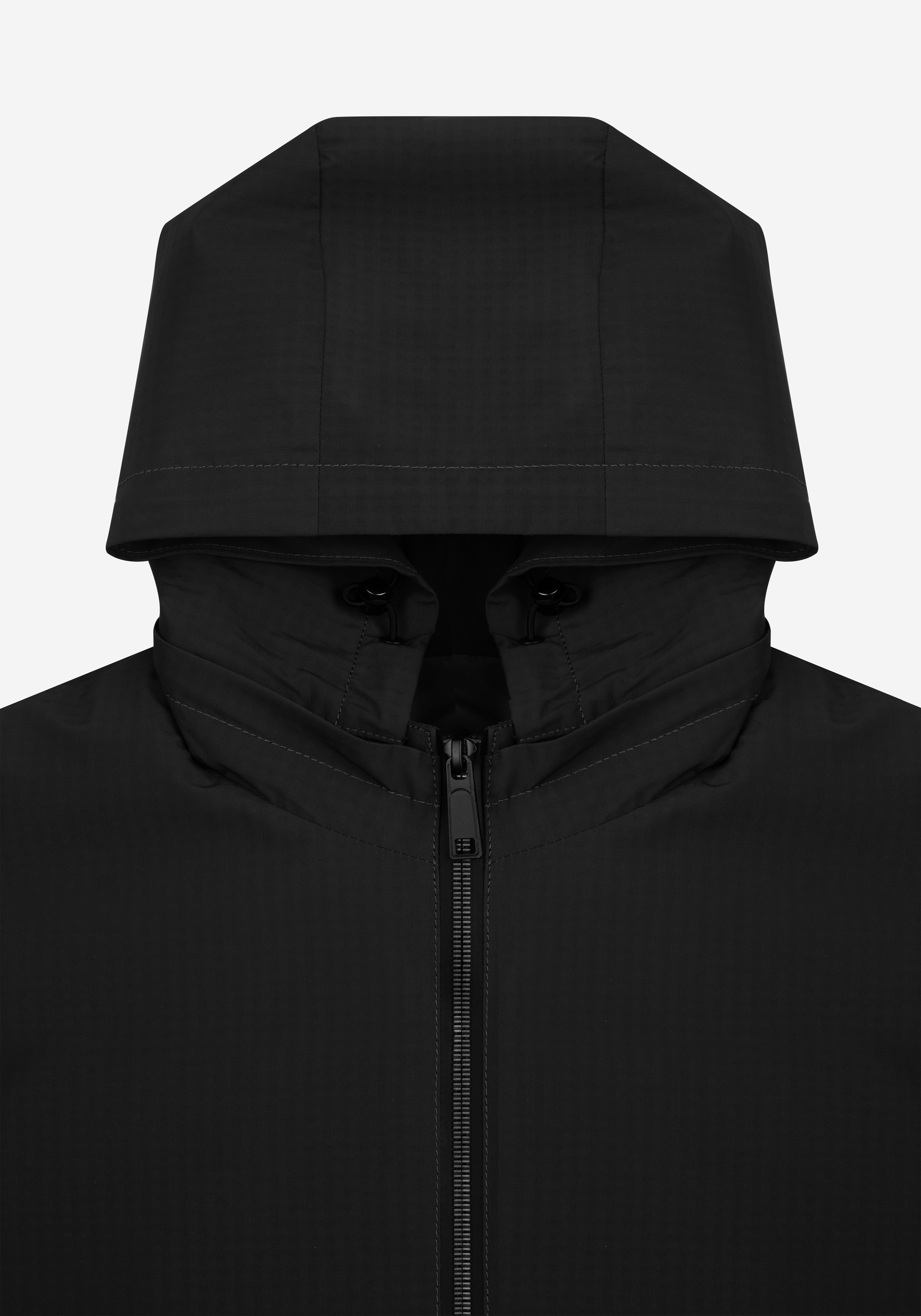 Eclipse Black Pocketable Windbreaker Jacket