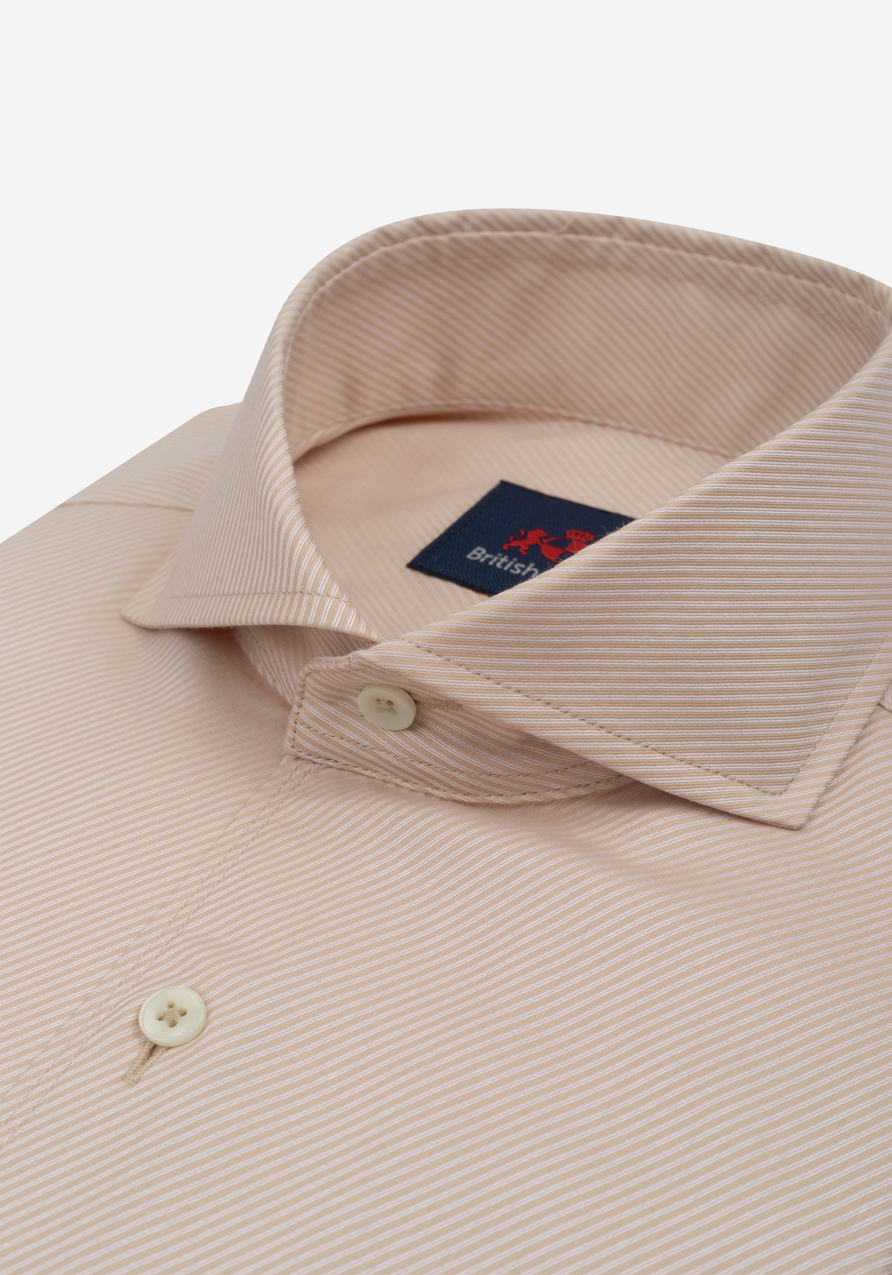 Velour Beige Stripe Signature Twill Shirt
