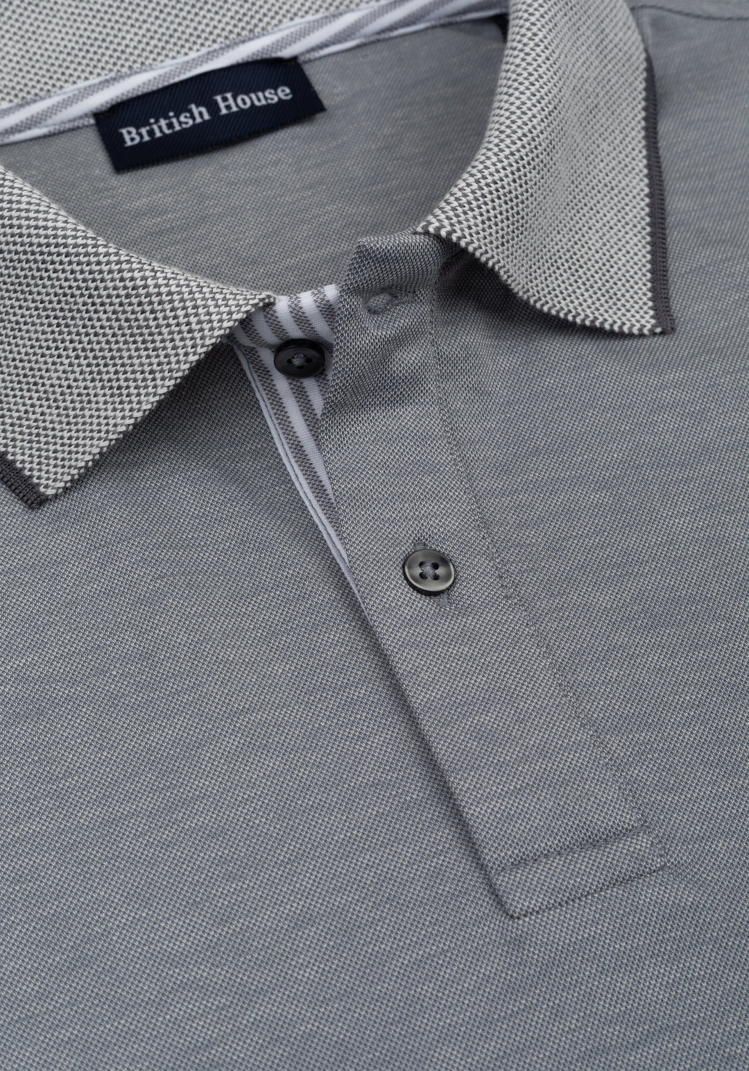 Stone Grey Cotton Polo Shirt