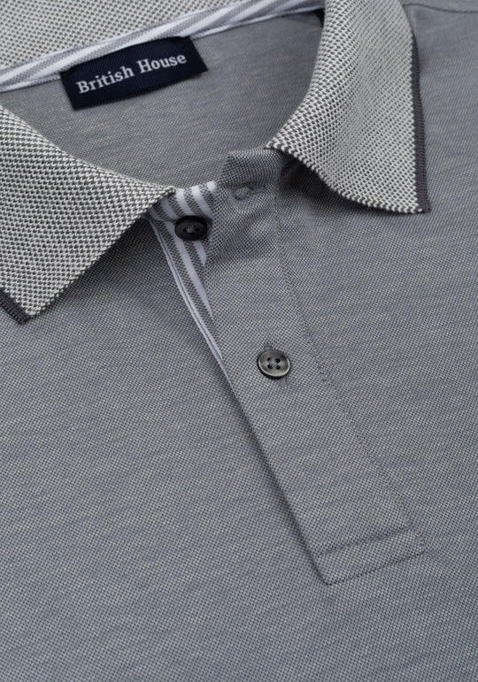 Stone Grey Cotton Polo Shirt