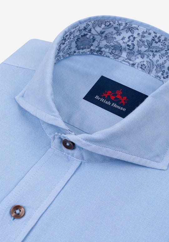 Powder Blue Piece-Dyed Shirt