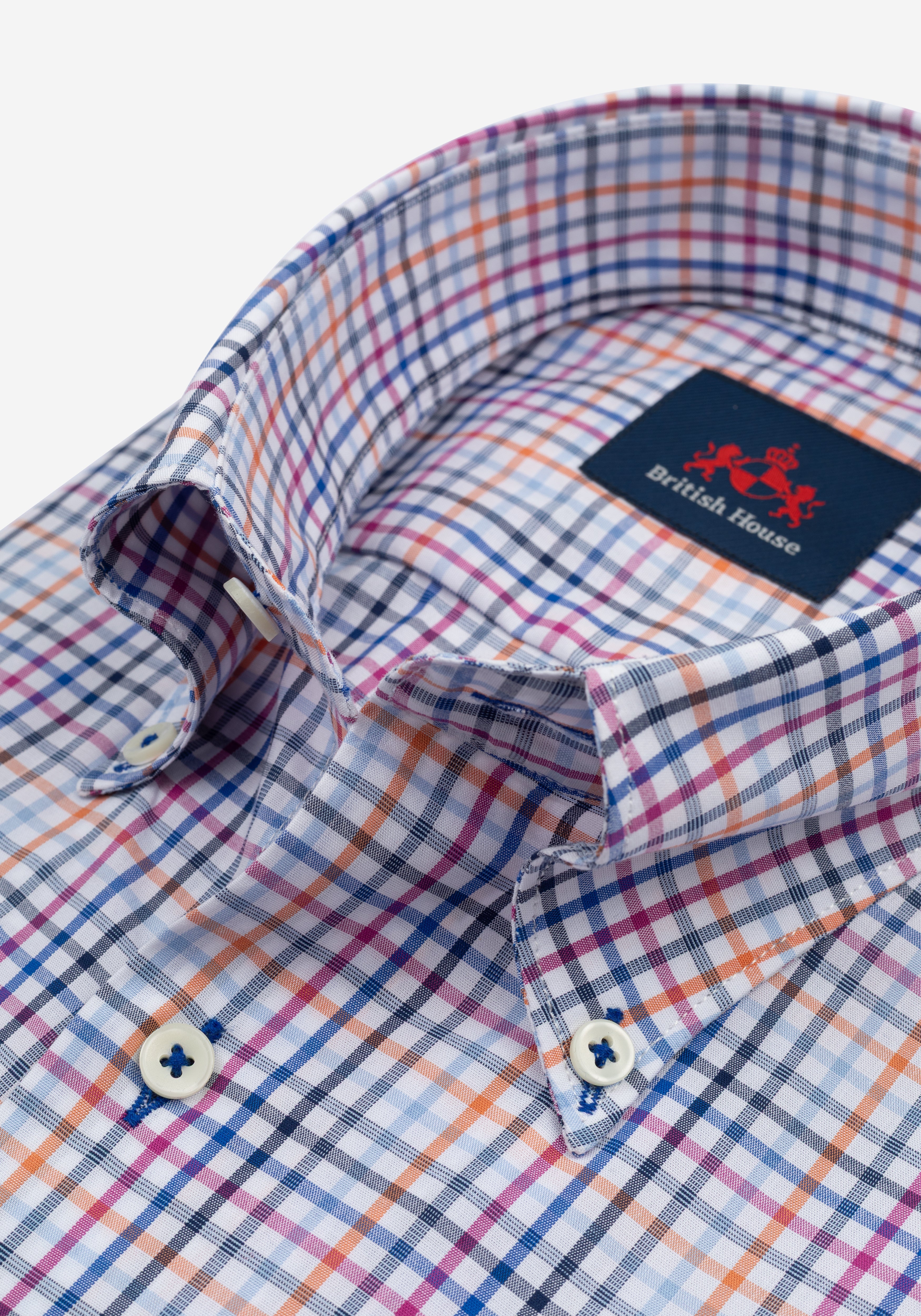 Sunset Blue Checked Oxford Shirt