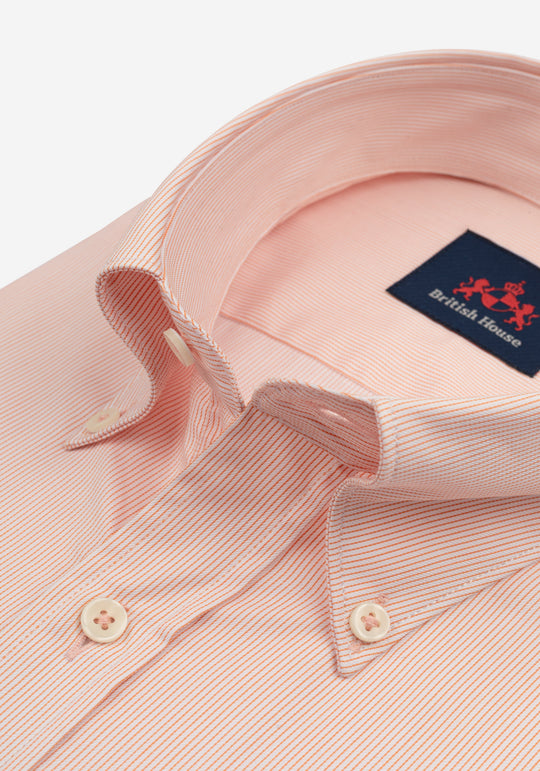 Pale Orange Stripe Signature Twill Shirt