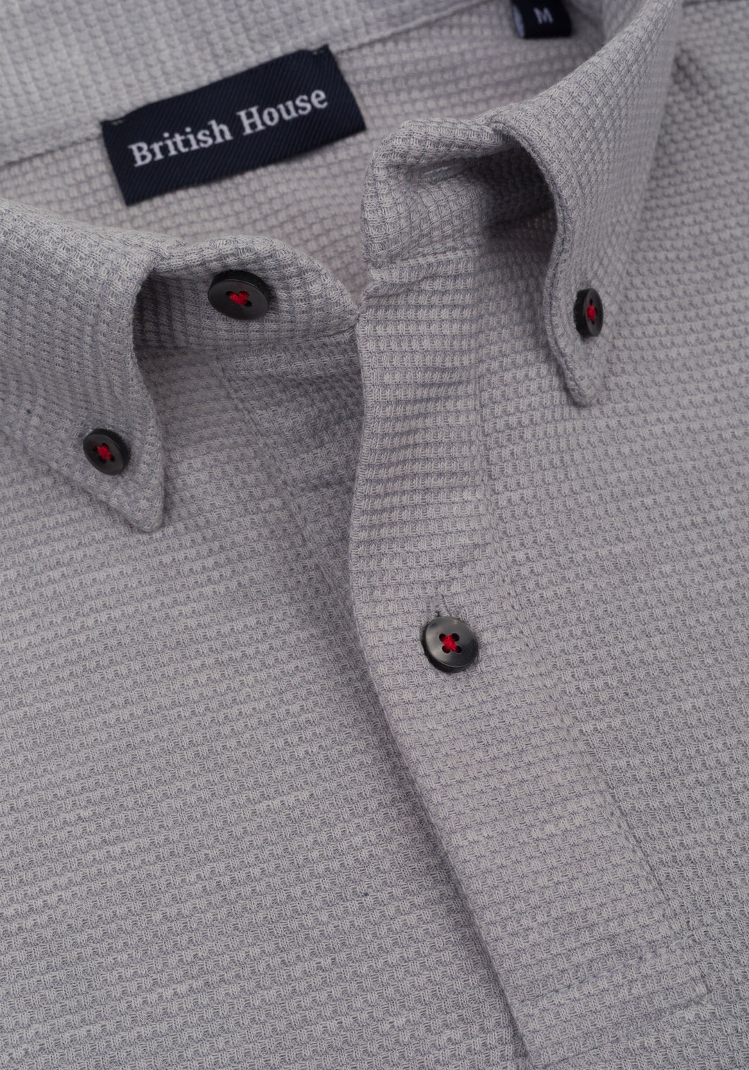 Whisper Grey Waffle Polo Shirt
