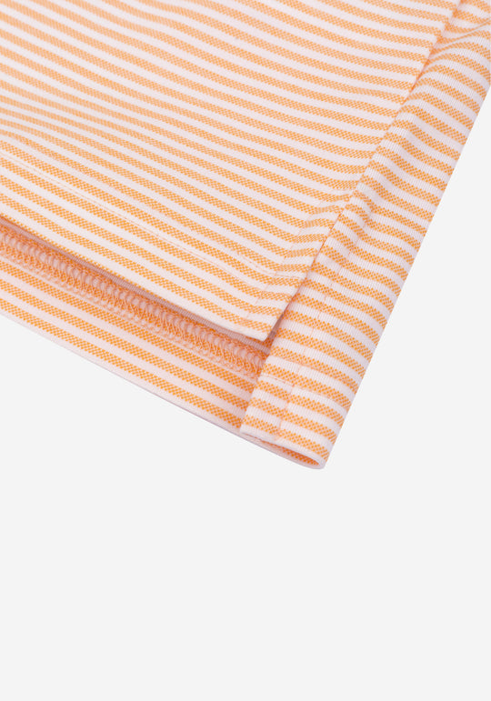 Mild Orange Stripe Cotton Polo Shirt