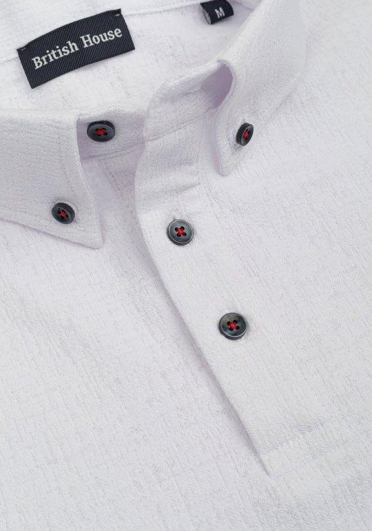 Feather White Jacquard Polo Shirt