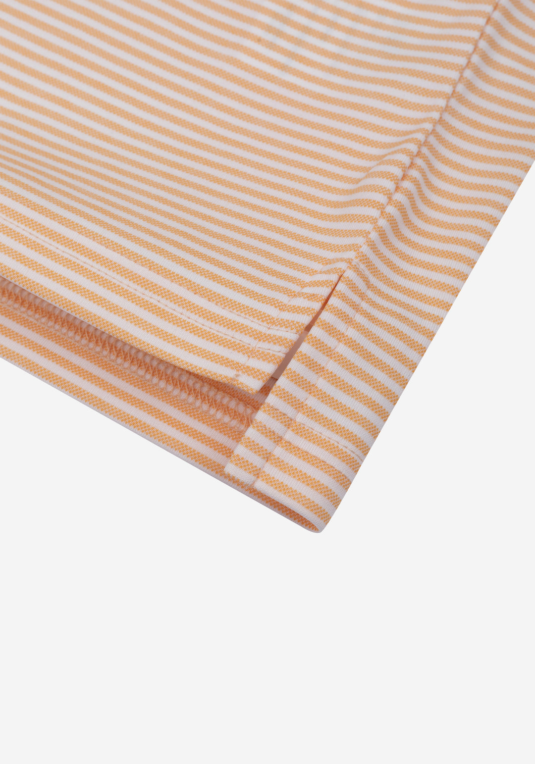 Peach Orange Stripe Cotton Polo Shirt