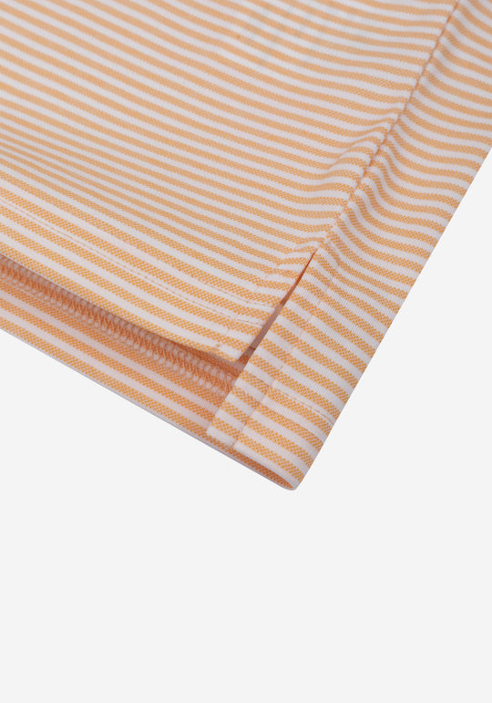 Peach Orange Stripe Cotton Polo Shirt