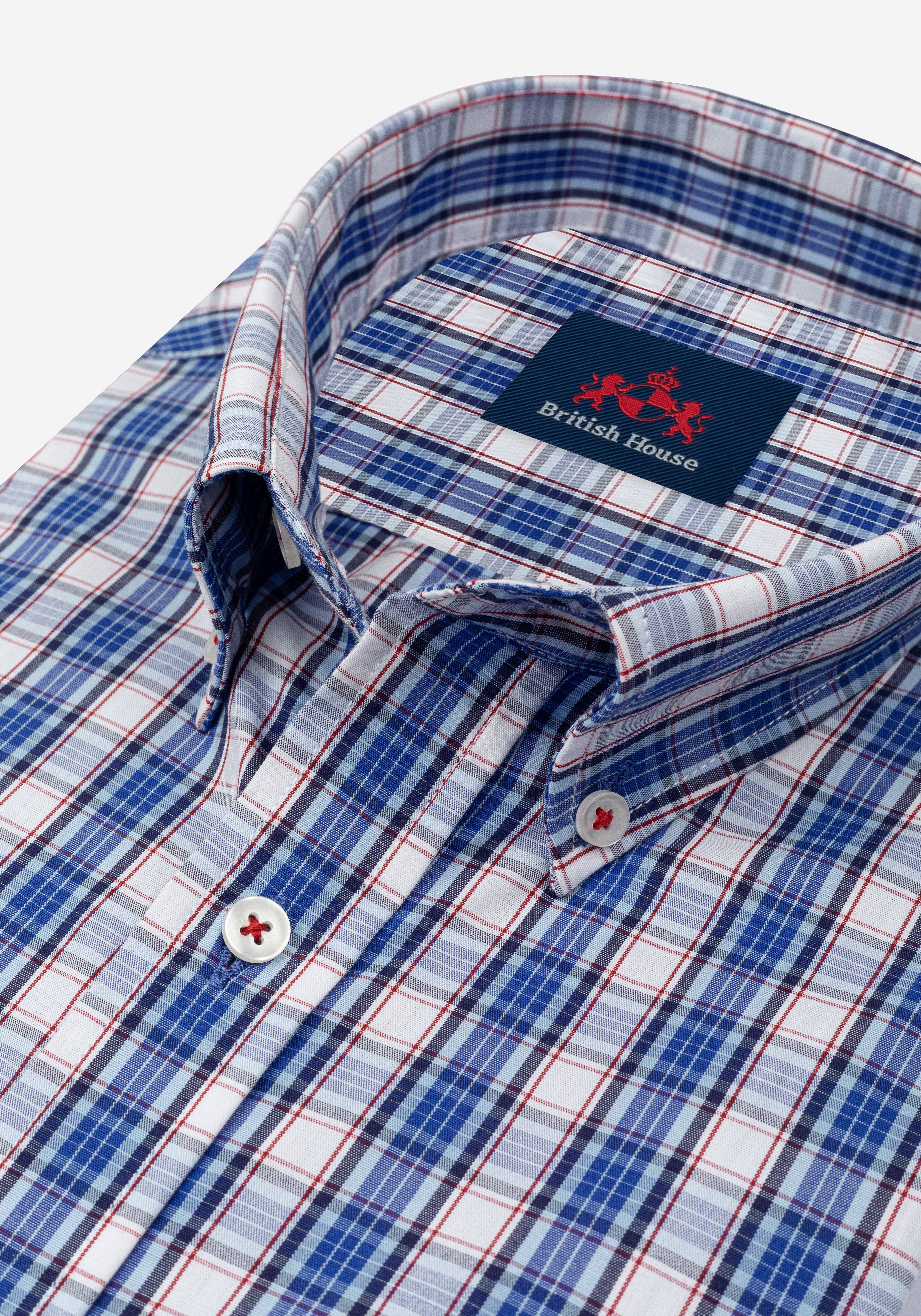 Atlantic Blue Checked Poplin Shirt