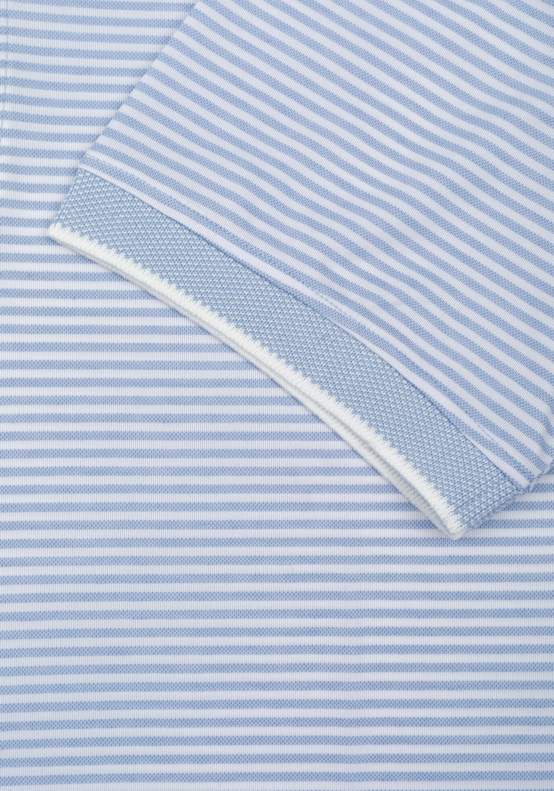 Powder Blue Stripe Cotton Polo Shirt